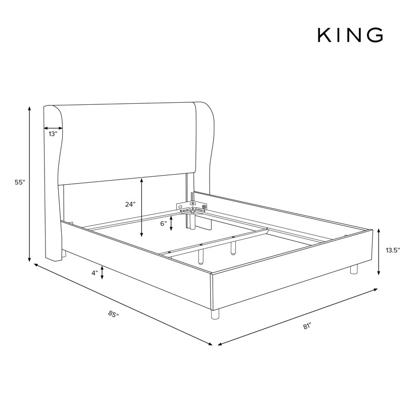 Alcantara Diamond Tufted Upholstered Bed King